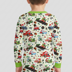 Merry Christmas Race Car Bamboo Two Piece Long Sleeve Pajama Set