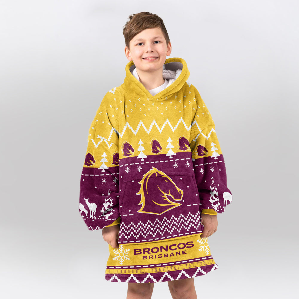 Brisbane Rugby Old School Blanket Hoodie