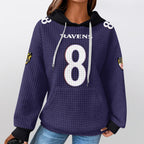 Baltimore R. Rivalries Lamar Jackson 8 Football Waffle Hoodie