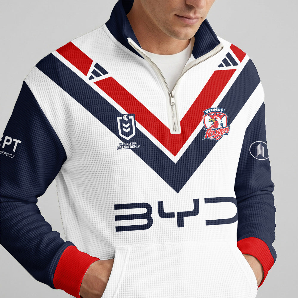 Roosters Quarterzip Waffle Sweatshirt