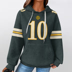 Green Bay Packers Rivalries Jordan Love 10 Football Waffle Hoodie