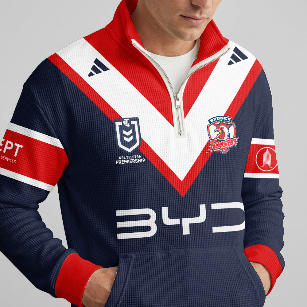 Roosters Quarterzip Waffle Sweatshirt