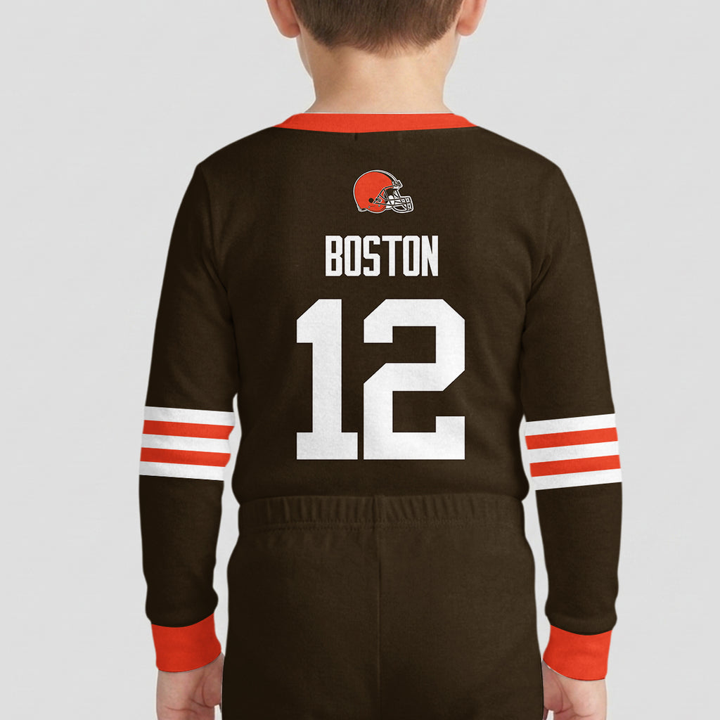 Cleveland Browns Football!! Inspired Bamboo Two Piece Long Sleeve Pajama Set