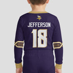 Vikings Football Jefferson 18! Inspired Bamboo Two Piece Long Sleeve Pajama Set
