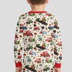 Merry Christmas Race Car Bamboo Two Piece Long Sleeve Pajama Set