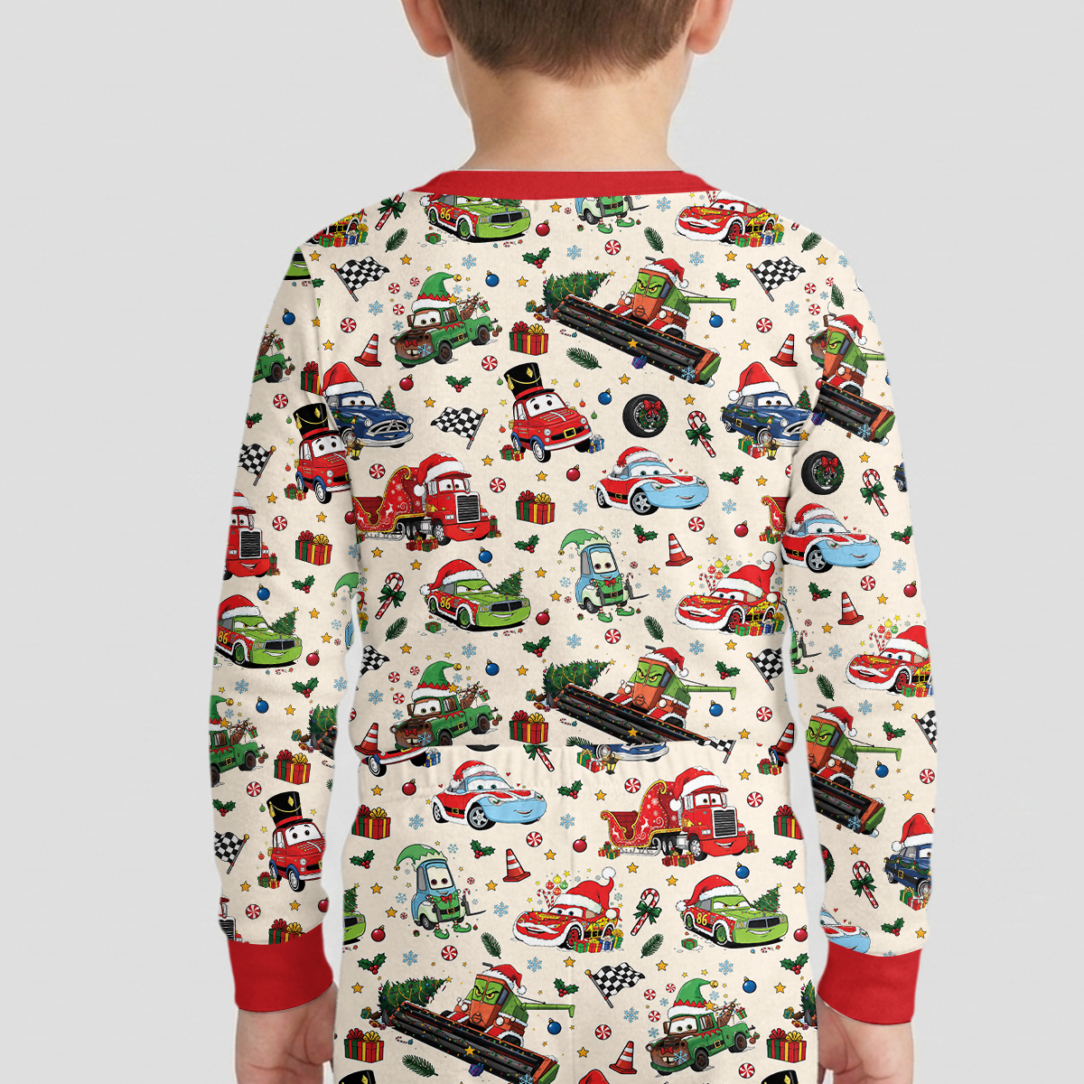Merry Christmas Race Car Bamboo Two Piece Long Sleeve Pajama Set