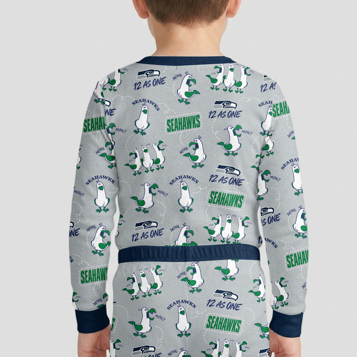 Seahawks Football x Seagulls Inspired Bamboo Two Piece Long Sleeve Pajama Set