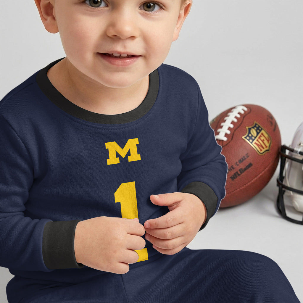 Michigan Wolverines Football!! Inspired Bamboo Two Piece Long Sleeve Pajama Set