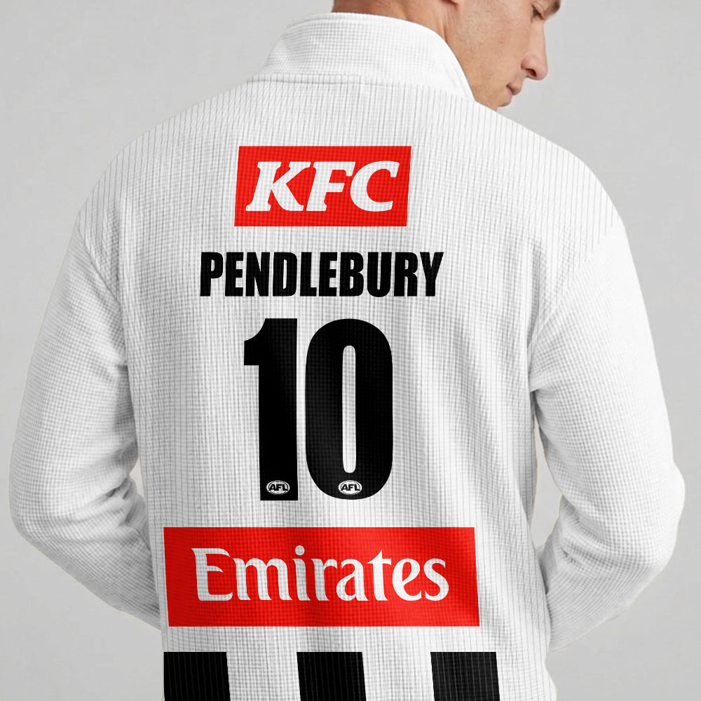 Collingwood Football 10 Pendlebury Quarterzip Waffle Sweatshirt