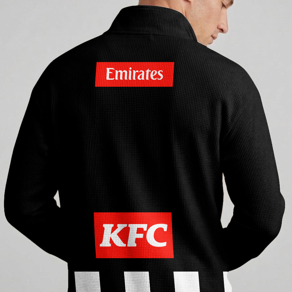 Collingwood Magpies Quarterzip Waffle Sweatshirt