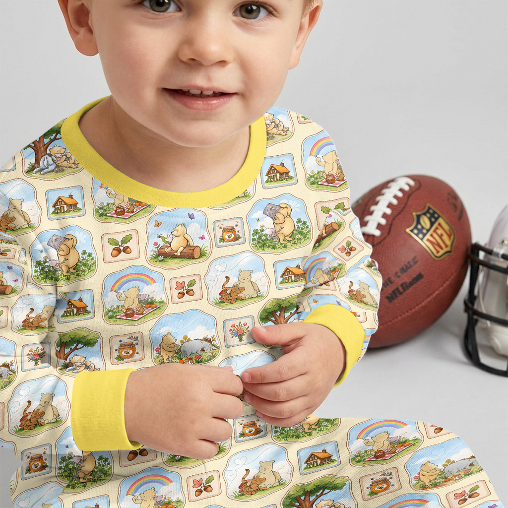 Silly Bear and Friends Bamboo Two Piece Long Sleeve Pajama Set