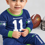 Seahawks Football Inspired Bamboo Two Piece Long Sleeve Pajama Set
