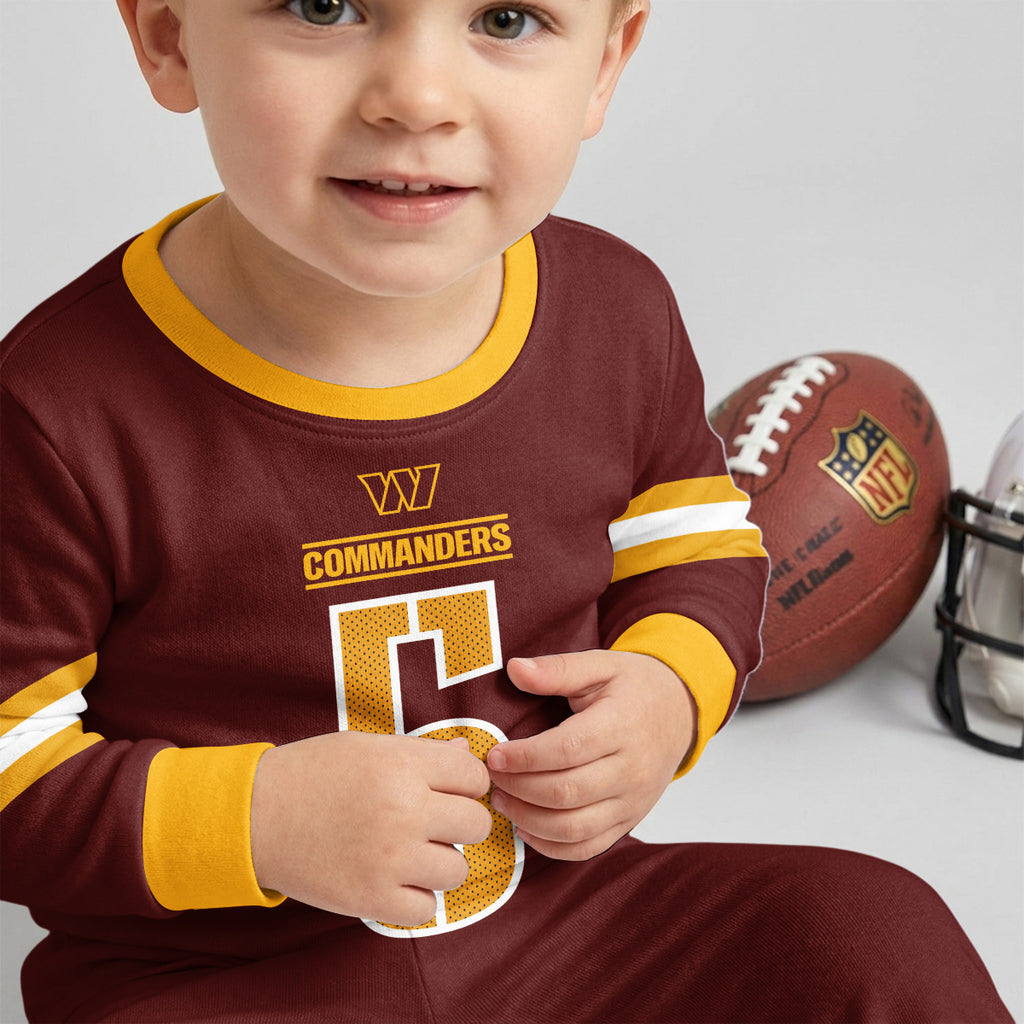Commanders Football JD 5! Inspired Bamboo Two Piece Long Sleeve Pajama Set