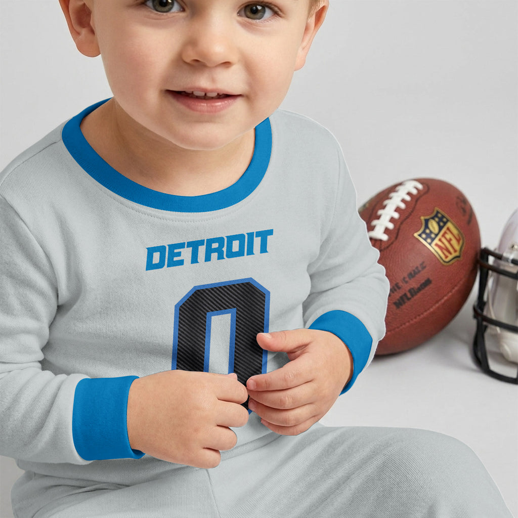 Detroit L. Football JG 0! Inspired Bamboo Two Piece Long Sleeve Pajama Set