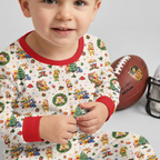 Merry Christmas Bear and Friends Bamboo Two Piece Long Sleeve Pajama Set