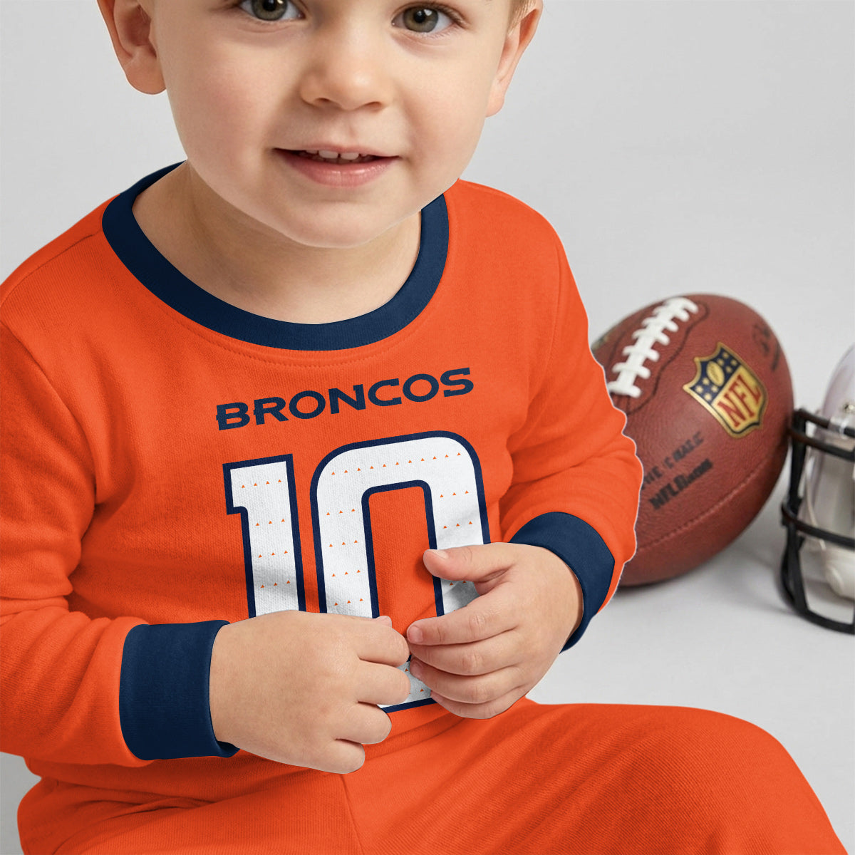 Denver B. BN10 Football! Inspired Bamboo Two Piece Long Sleeve Pajama Set