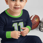 Seahawks Football Inspired Bamboo Two Piece Long Sleeve Pajama Set