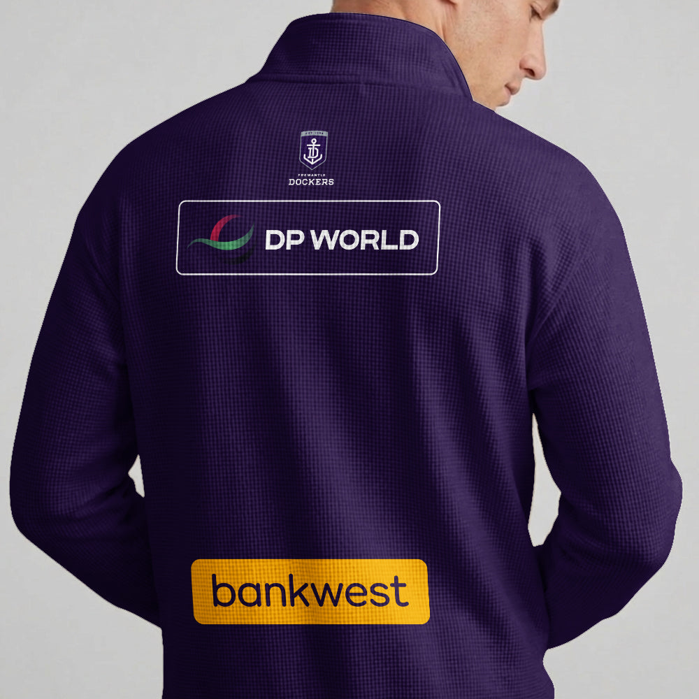 Fremantle Dockers Quarterzip Waffle Sweatshirt