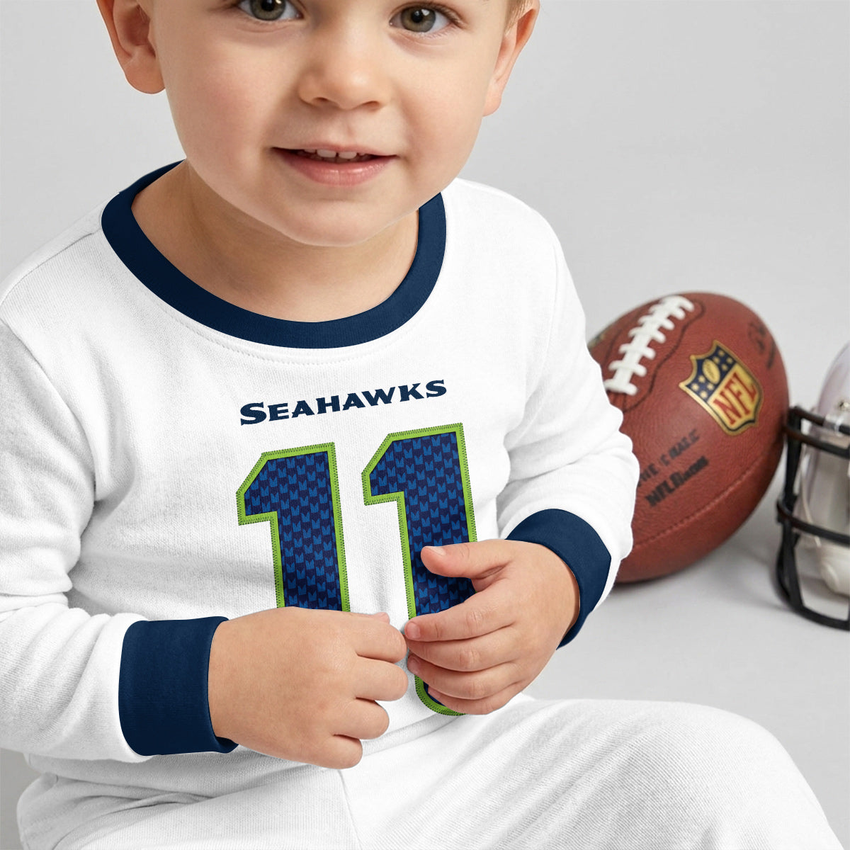 Seahawks Football Inspired Bamboo Two Piece Long Sleeve Pajama Set