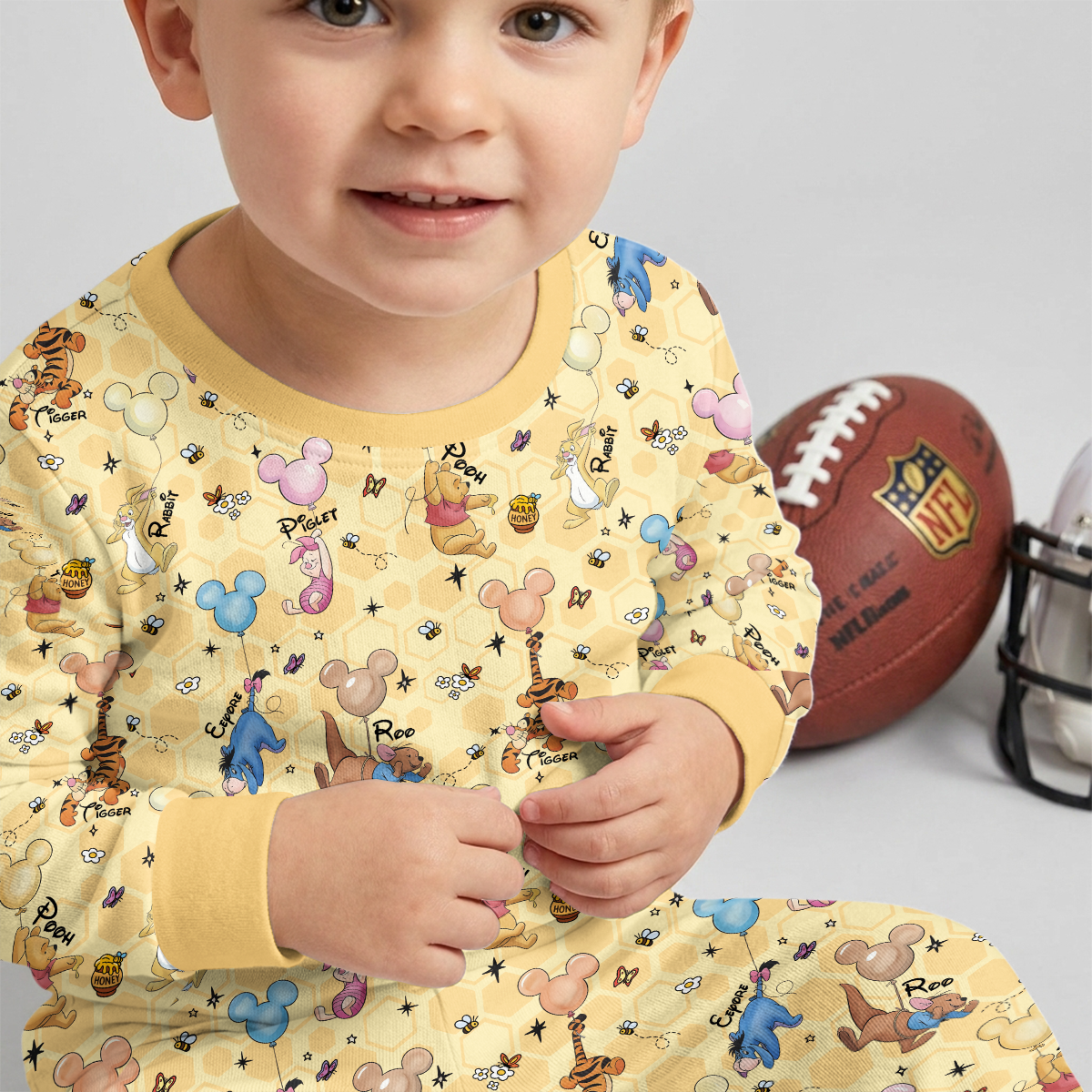 Baloons Bear and Friends Bamboo Two Piece Long Sleeve Pajama Set