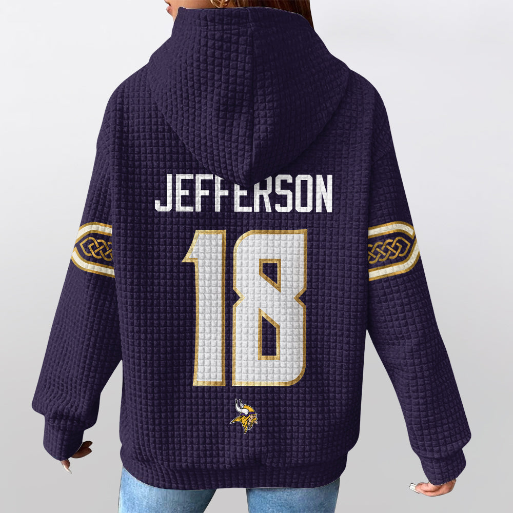 Minnesota V. Rivalries  JJ 18 Football Waffle Hoodie