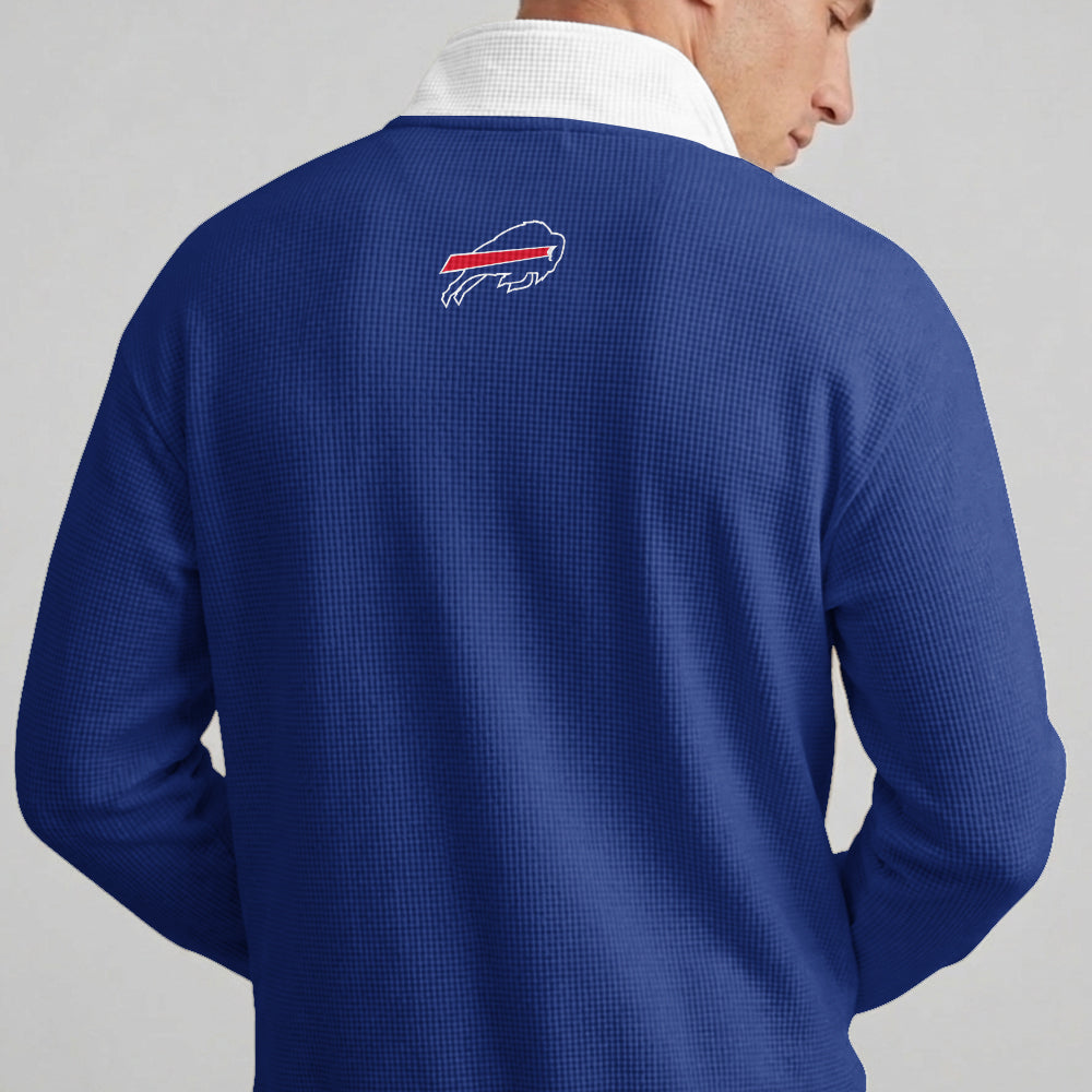 Buffalo B.I.L.L.S x The B.E.A.S.T Quarterzip Waffle Sweatshirt
