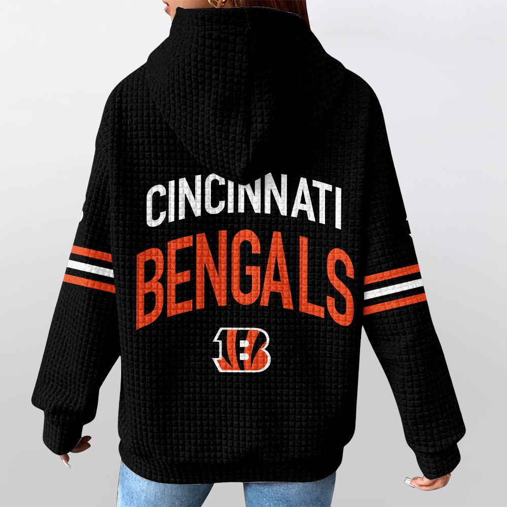 Cincinnati B. Football Waffle Hoodie