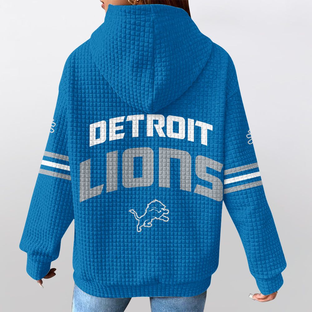 Detroit L. Football Waffle Hoodie