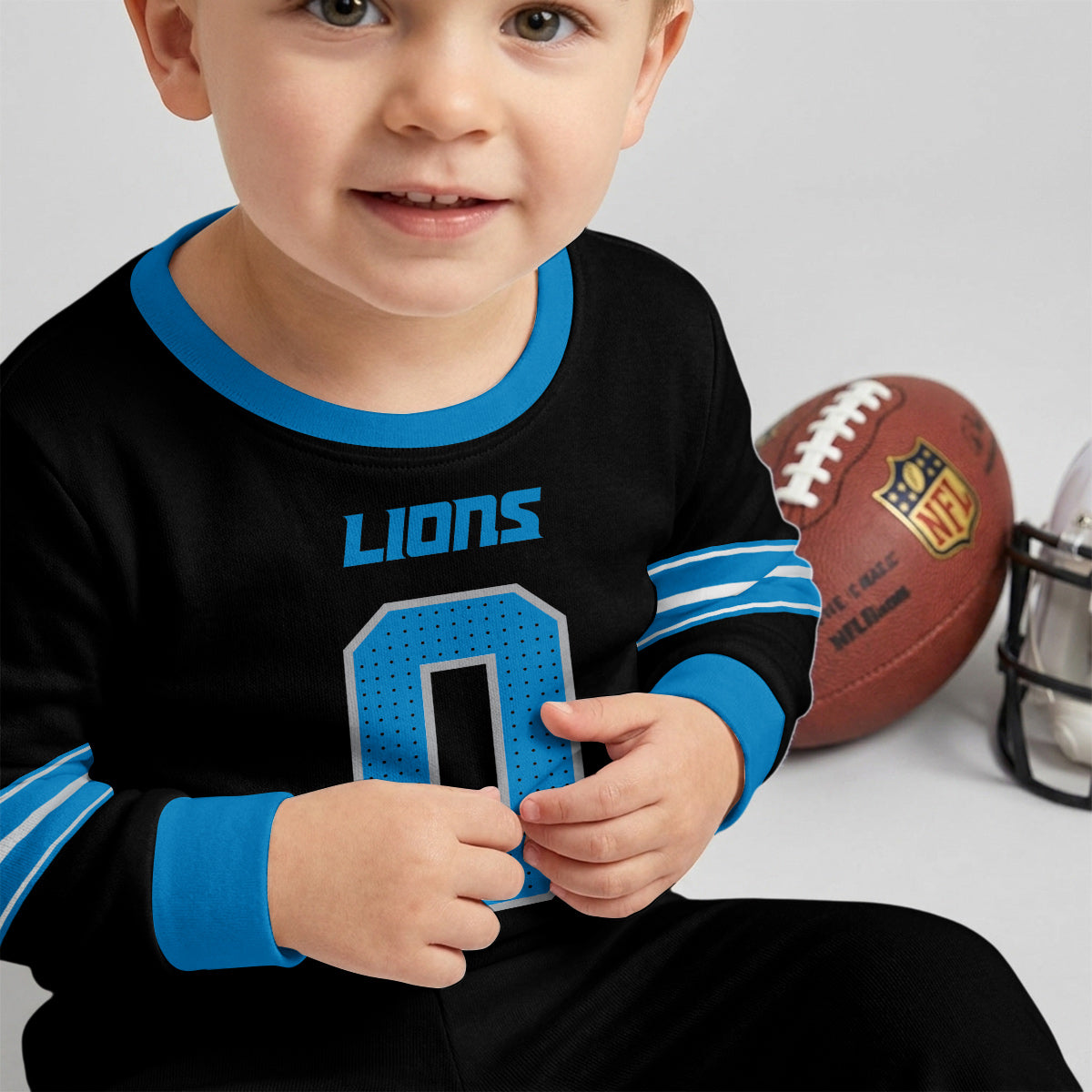 Detroit L. Football JG 0! Inspired Bamboo Two Piece Long Sleeve Pajama Set