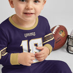 Vikings Football Jefferson 18! Inspired Bamboo Two Piece Long Sleeve Pajama Set