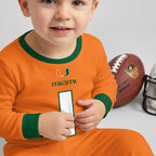 Miami Hurricanes Football!! Inspired Bamboo Two Piece Long Sleeve Pajama Set