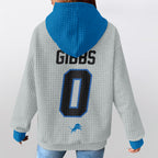 Detroit Lions Rivalries Jahmyr Gibbs 0 Football Waffle Hoodie