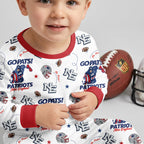 Patriots Football x Captain Inspired Bamboo Two Piece Long Sleeve Pajama Set