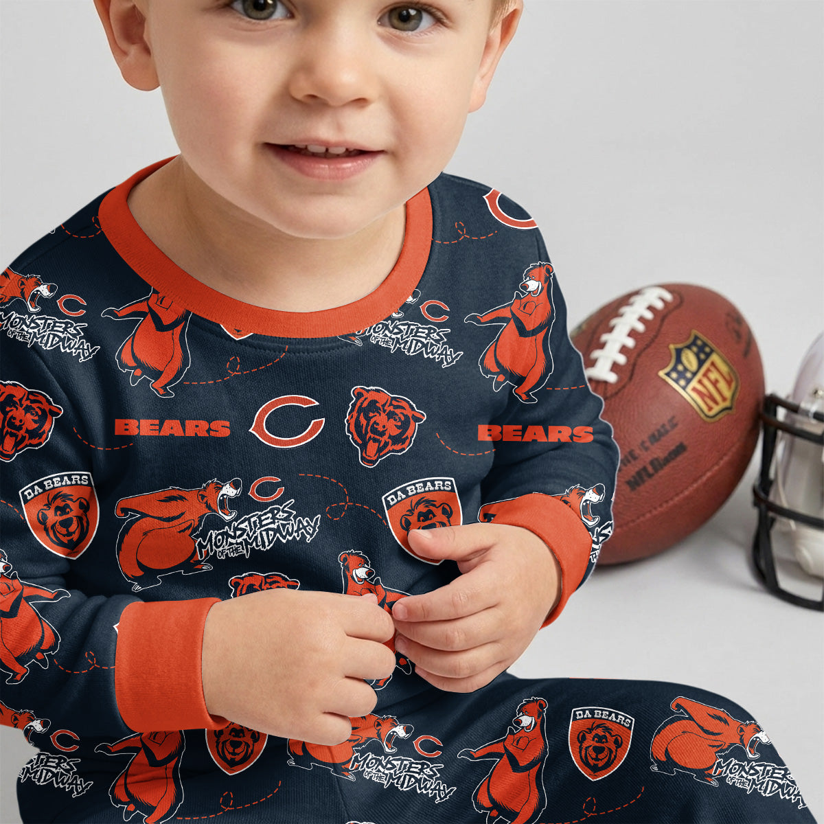 Chicago Football x Captain Inspired Bamboo Two Piece Long Sleeve Pajama Set