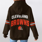 Cleveland B. Football Waffle Hoodie