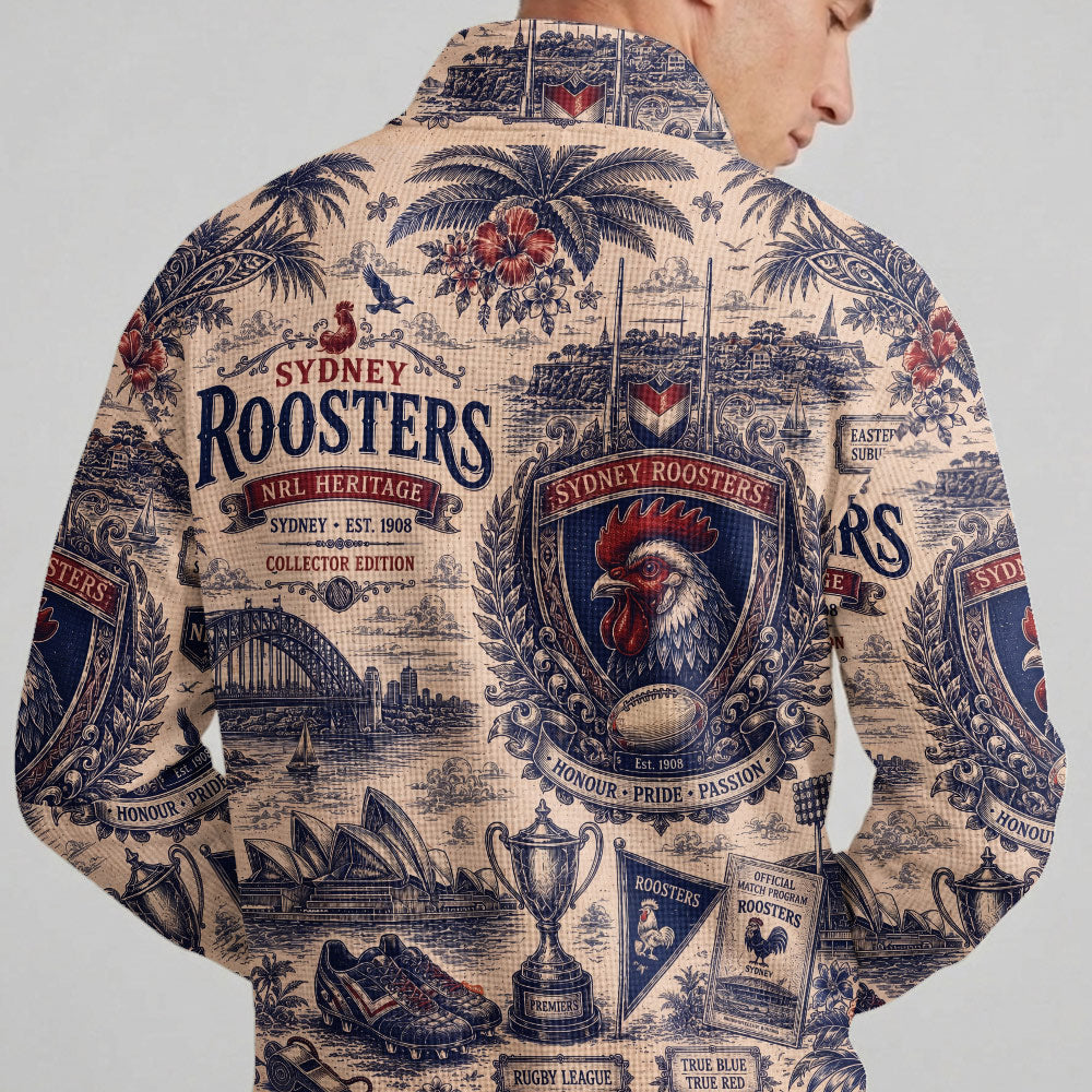 Sydney Roosters Quarterzip Waffle Sweatshirt