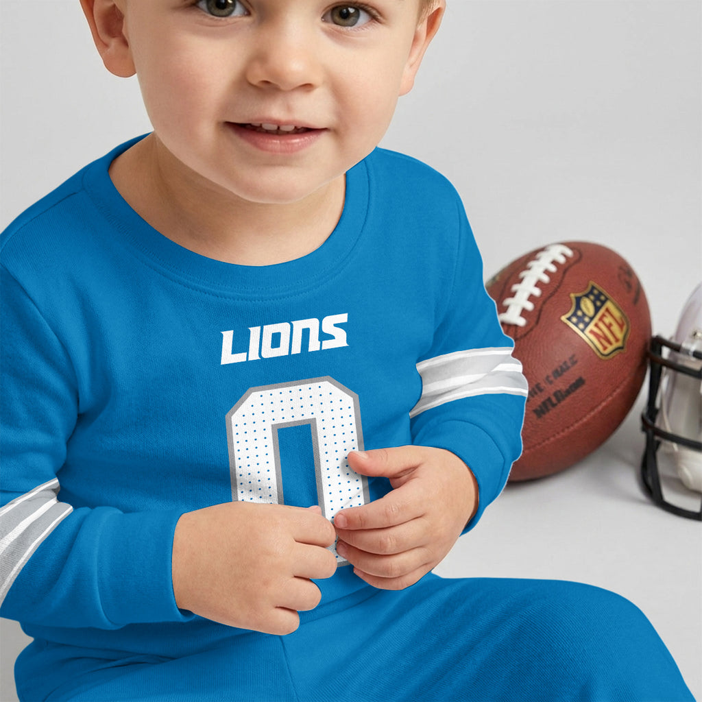 Detroit L. Football JG 0! Inspired Bamboo Two Piece Long Sleeve Pajama Set