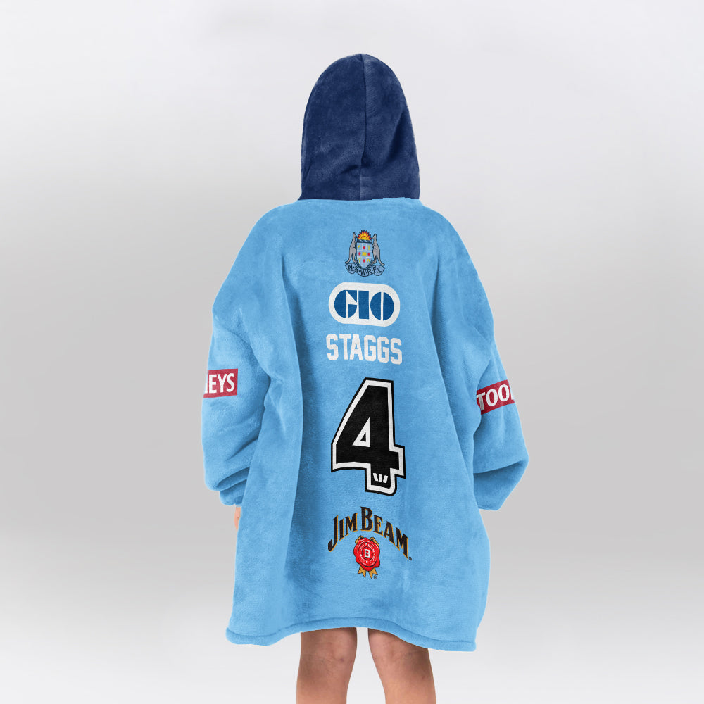 NSW Blues Rugby Blanket Hoodie