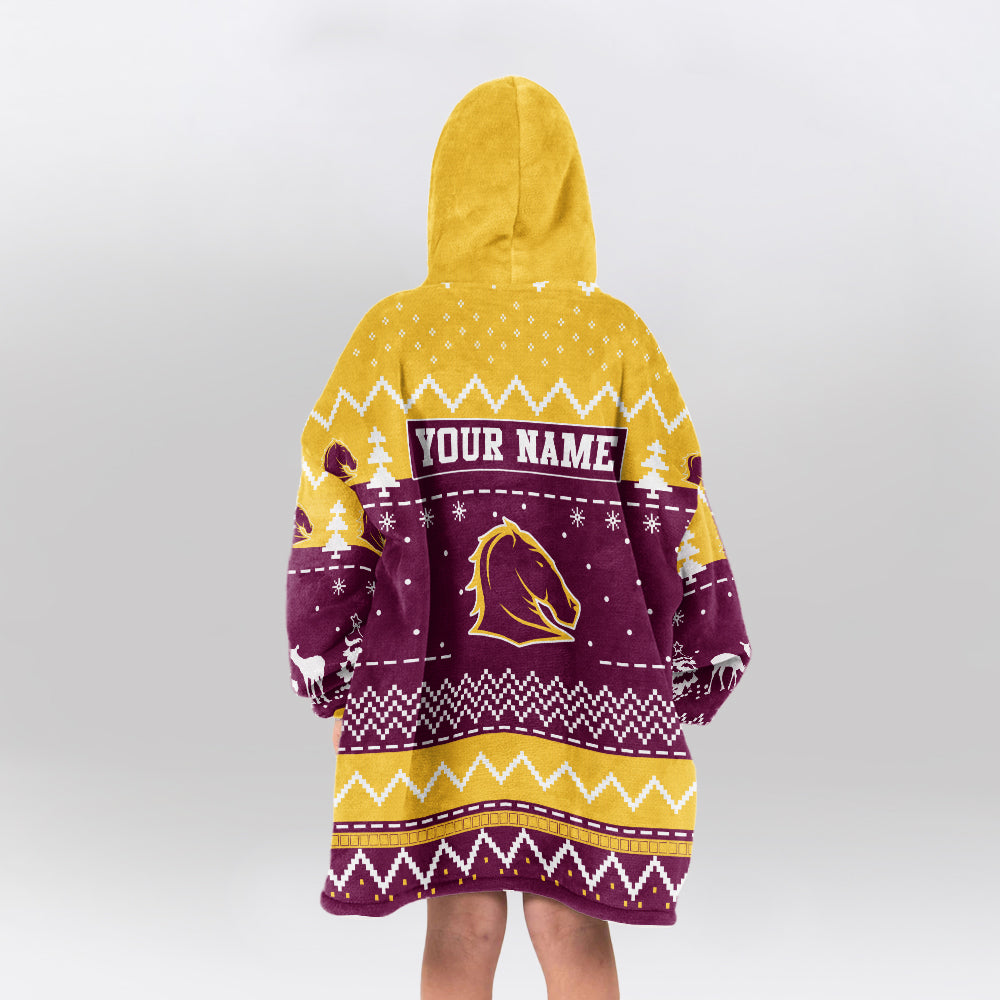 Brisbane Rugby Old School Blanket Hoodie