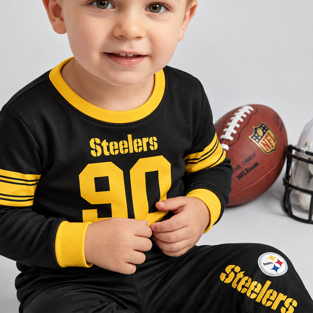 Steelers Football TJ Watt 90! Inspired Bamboo Two Piece Long Sleeve Pajama Set