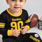 Steelers Football TJ Watt 90! Inspired Bamboo Two Piece Long Sleeve Pajama Set