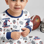 Patriots Football x Captain Inspired Bamboo Two Piece Long Sleeve Pajama Set