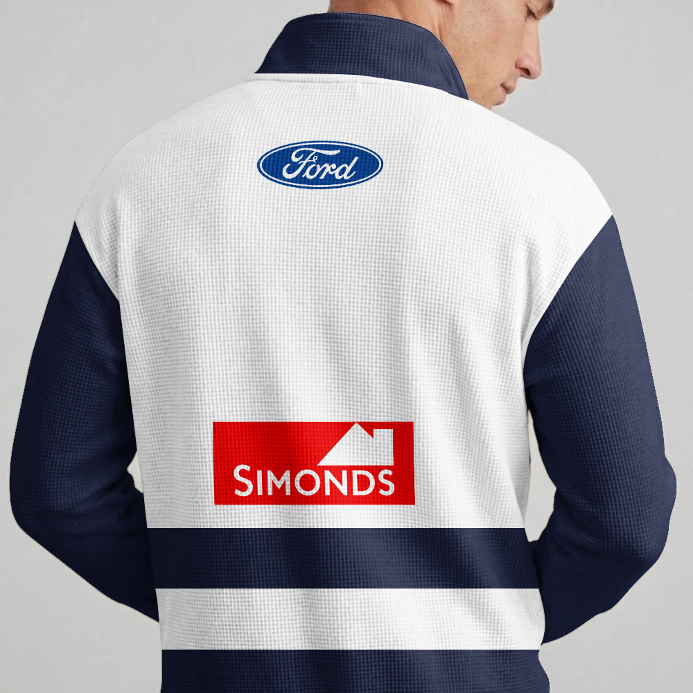 Geelong Football Quarterzip Waffle Sweatshirt