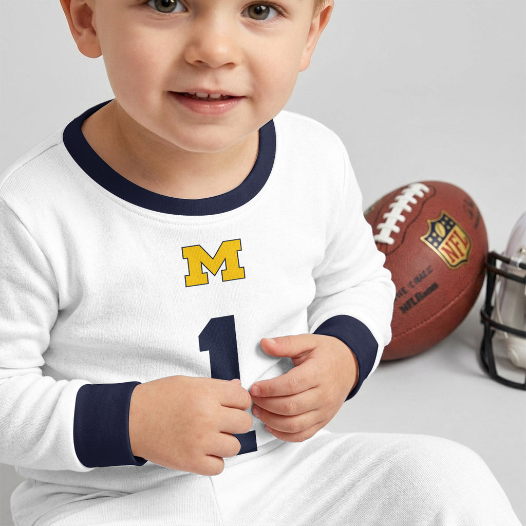 Michigan Wolverines Football!! Inspired Bamboo Two Piece Long Sleeve Pajama Set