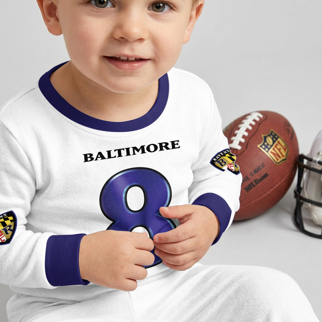 Baltimore RV Football JS 8! Inspired Bamboo Two Piece Long Sleeve Pajama Set