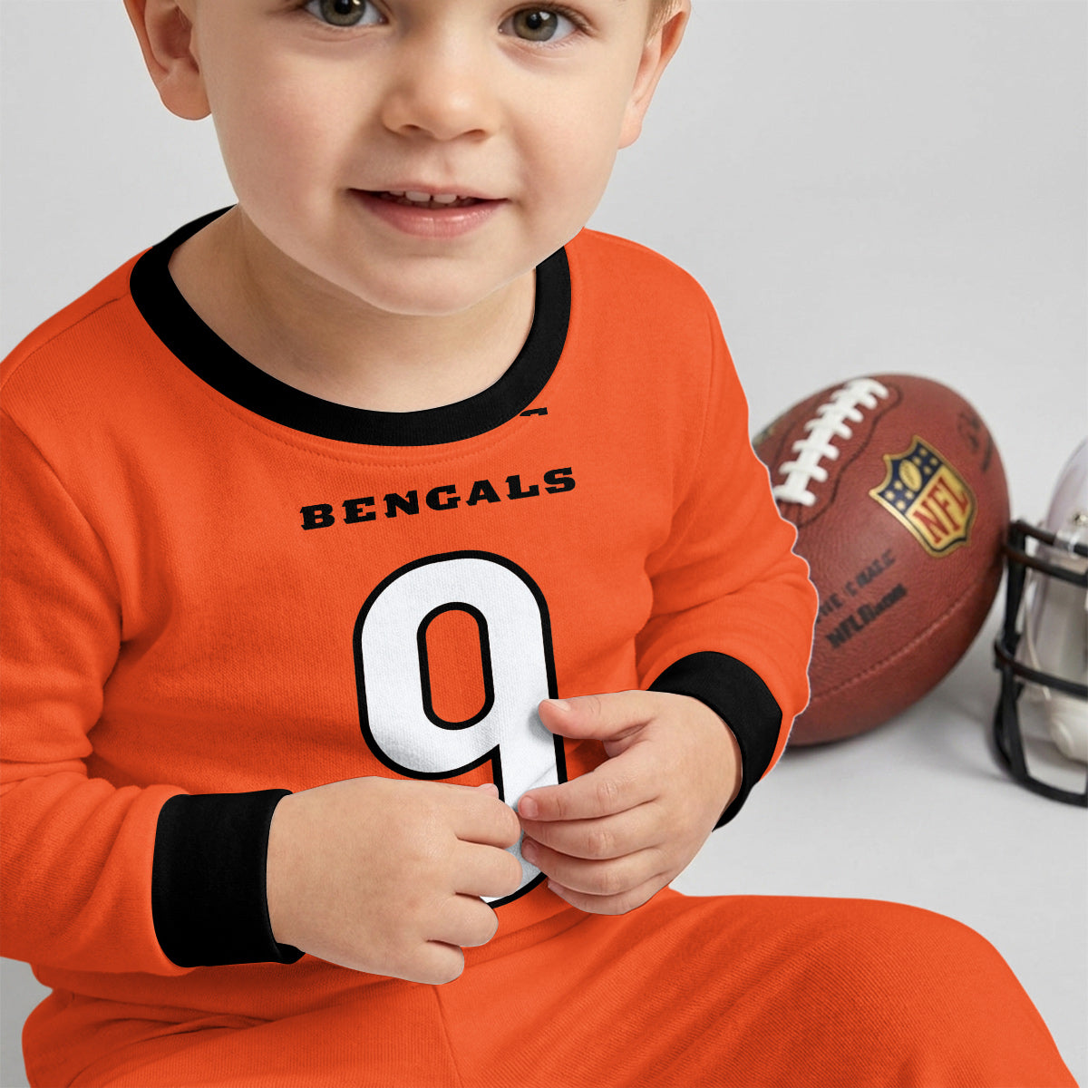 Bengals Football JB 09! Inspired Bamboo Two Piece Long Sleeve Pajama Set