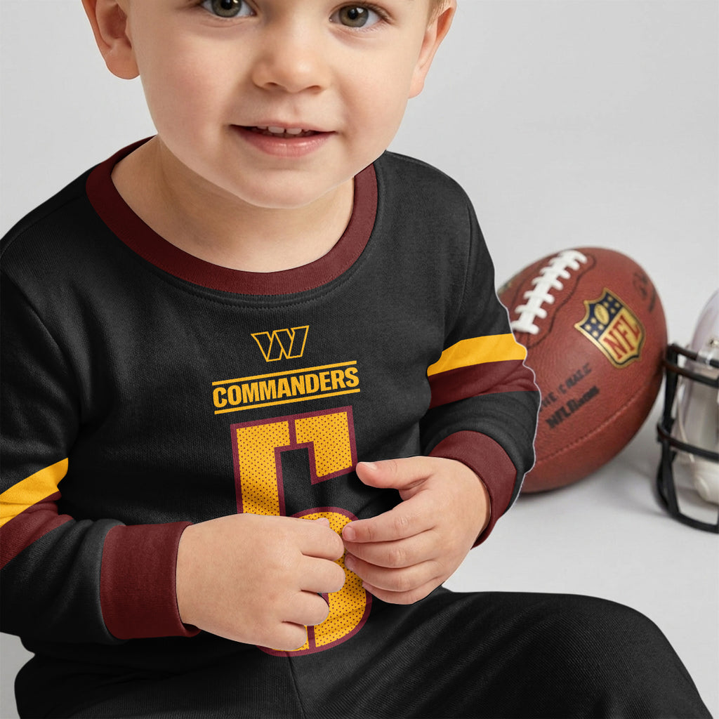 Commanders Football JD 5! Inspired Bamboo Two Piece Long Sleeve Pajama Set