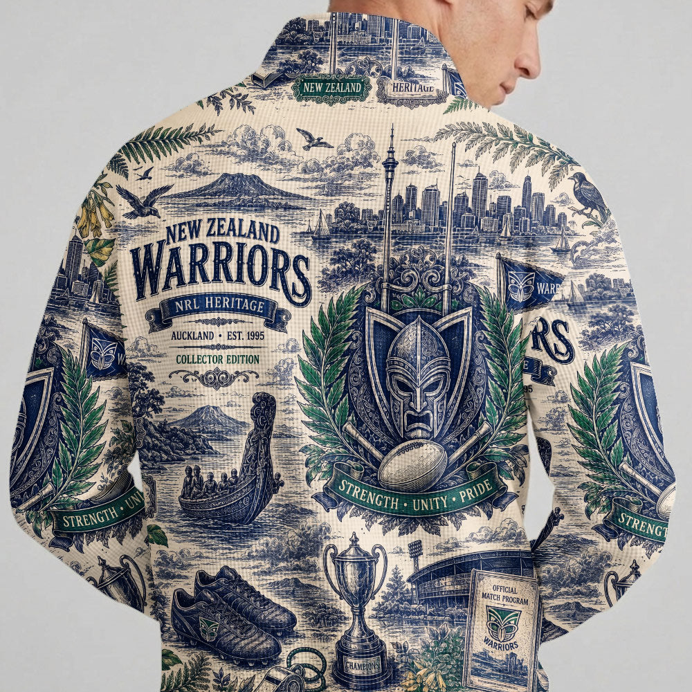 New Zealand Warriors Quarterzip Waffle Sweatshirt