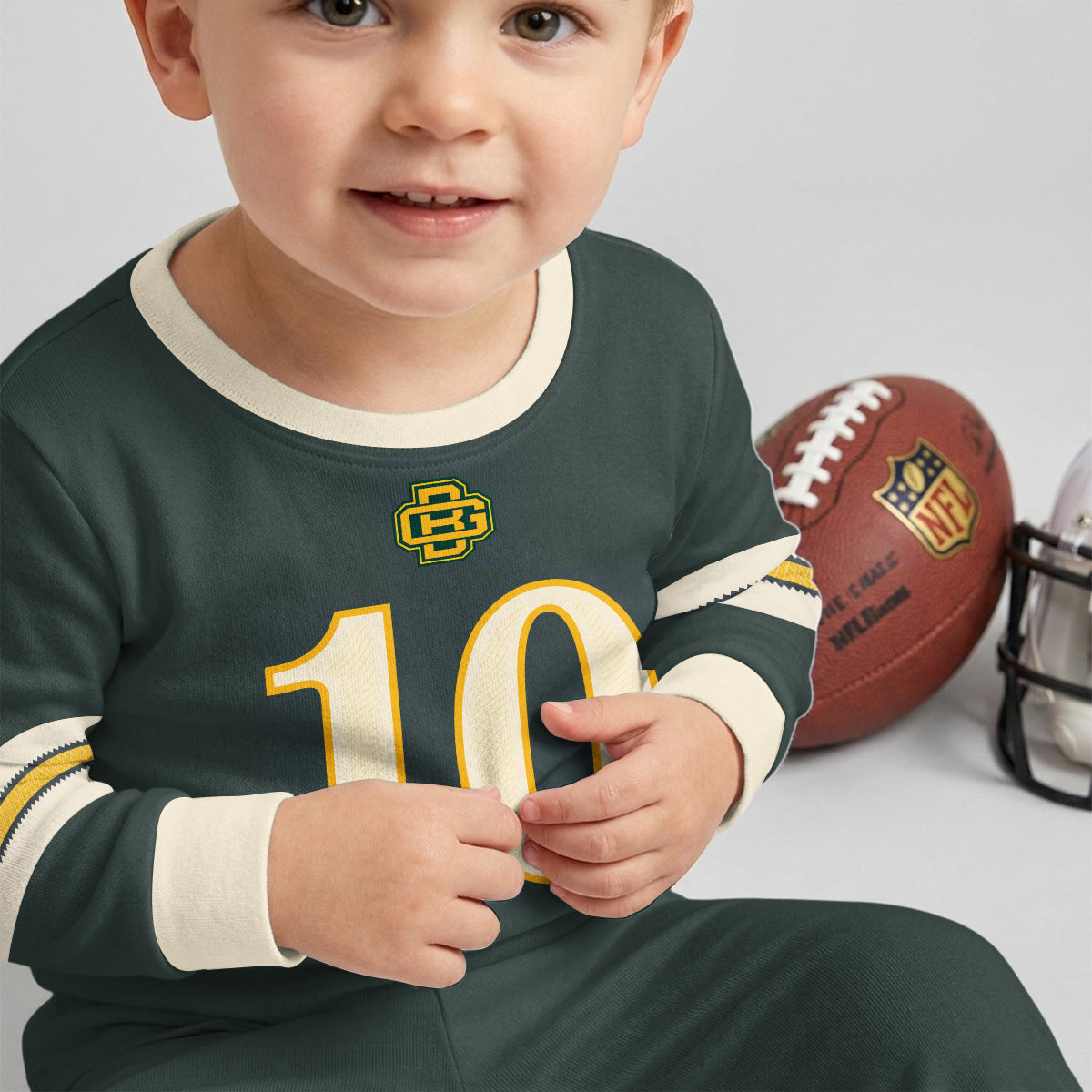 Packers JL10 Football! Inspired Bamboo Two Piece Long Sleeve Pajama Set