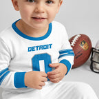 Detroit L. Football JG 0! Inspired Bamboo Two Piece Long Sleeve Pajama Set